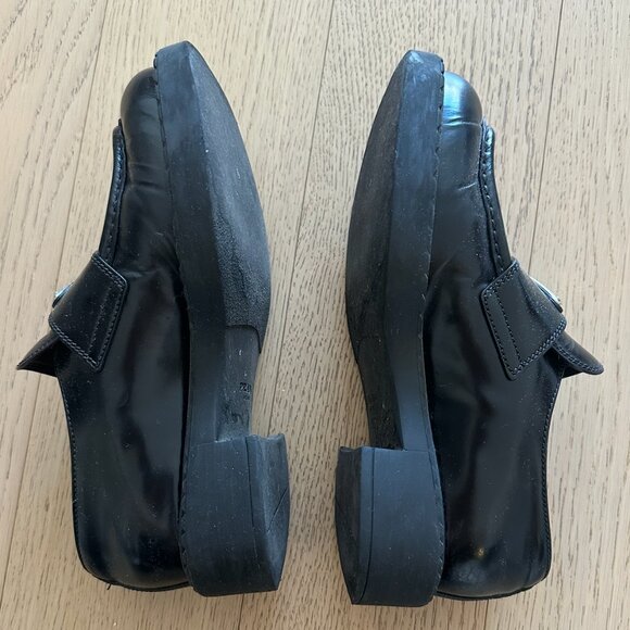 Prada Leather Triangle Logo Loafers - Picture 3 of 4